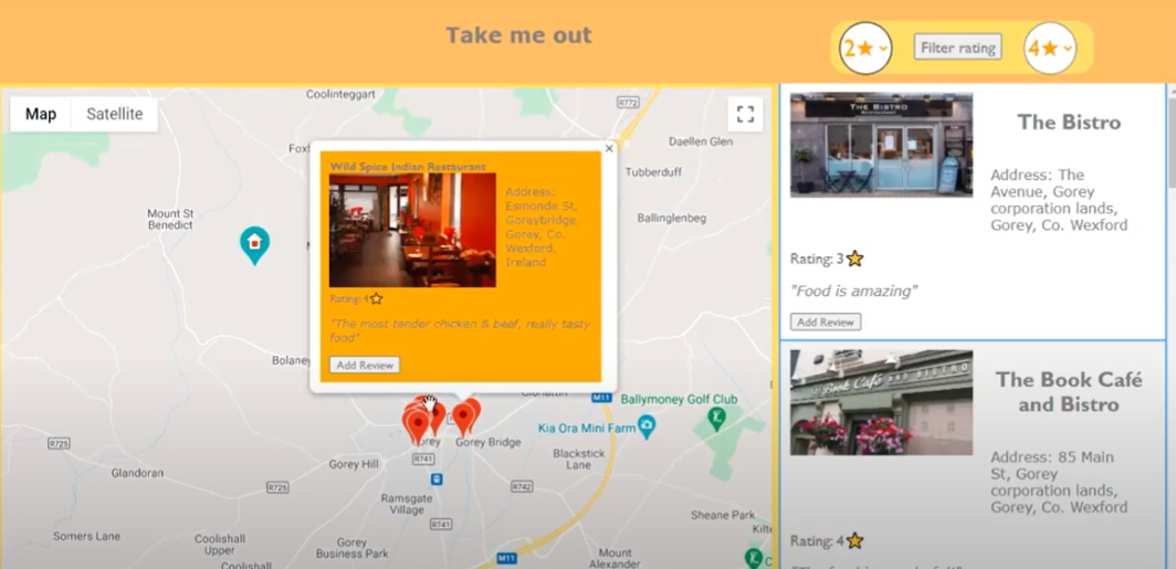 Restaurant Review Website Gorey